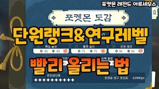 [포켓몬 레전드 아르세우스] 단원랭크와 연구레벨 빨리 올리기~!! (빛나는 부적 얻기와 만천성 단원되기)