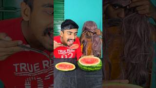 Younger brother tries  eat elder brother's watermelon 😂😱 #shorts by ExcitedBro