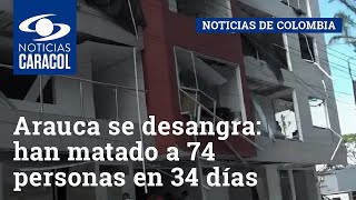 Arauca se desangra: han matado a 74 personas en 34 días