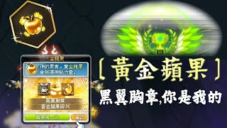 TMS 新楓之谷 MapleStory 官網更不機率後的小試身手 黃金蘋果之黑翼胸章,你是我的