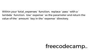 Learn Lambda Functions by Building an Expense Tracker | Python Beta Cert | Step 16