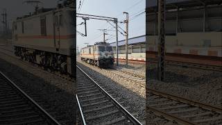 130Kmph Wap7 Locomotive Crrosing Jan Shatabdi Super Fast Express Coupling Radey #vairlshort