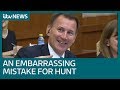 'My wife is Japanese...my wife is Chinese, sorry' - Jeremy Hunt makes embarrassing gaffe | ITV News