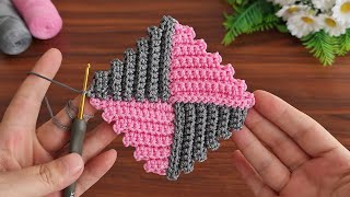 Wow!.. 😲 Very Easy! Super how to make eye catching crochet.Wonderful crochet motif knitting pattern.