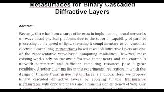 High Efficiency Transmissive Tunable Metasurfaces for Binary Cascaded Diffractive Layers