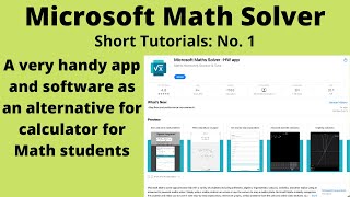 Tutorial 1 | Microsoft Math Solver app | FSc Math