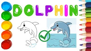 How to draw letter d and dolphin? // D әрпі мен дельфинді қалай салуға болады? // Delfin chizish
