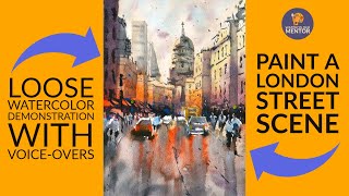 How to Paint a Street Scene in Watercolor | London Street (Shortened video)
