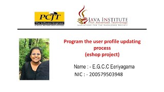 Web Project Task 11 | eshop web application | Java Institute | 1st Year | E.G.C.C Eeriyagama