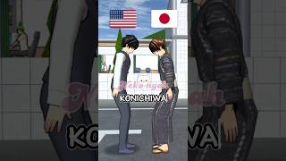 American VS Japanese Greetings Gone Wrong 😆 #sakuraschoolsimulator #shorts #funny #viral #meme