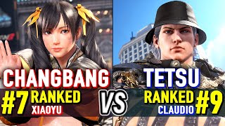 T8 🔥 CHANGBANG (#7 Ranked Xiaoyu) vs TETSU (#9 Ranked Claudio) 🔥 Tekken 8 High Level Gameplay