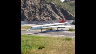 Very Rare! The Supersonic Plane Concorde TESLA Takeoff from Short Runway