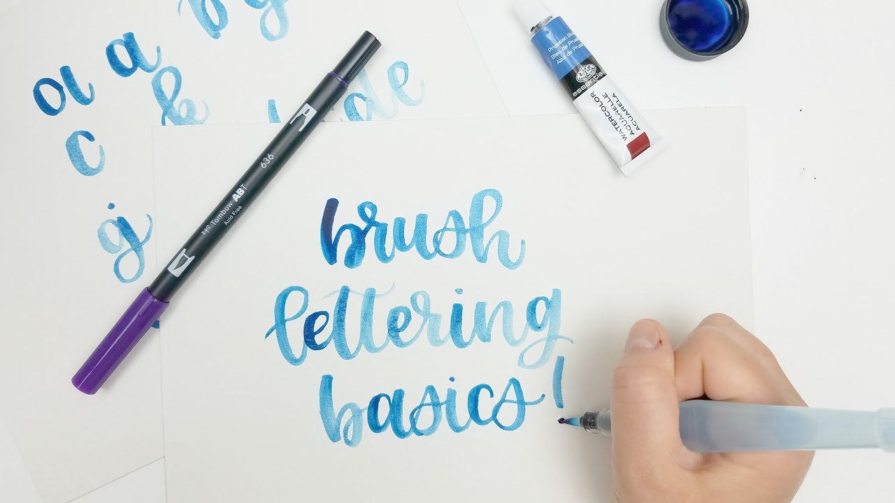 Brush Lettering For Beginners - Watercolor Tutorial (Modern Calligraphy ...