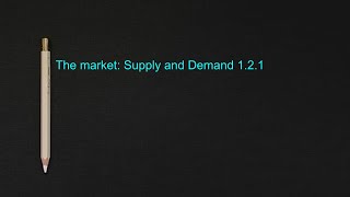 The market: Supply and Demand 1.2.1