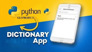 Dictionary app using phyton (Must watch 🤯) | Free Source Code | #pythonprojects #pythongui