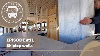 Transforming my Skoolie conversion with Shiplap Walls | Adventure Bus Episode 11