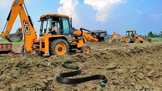 JCB 3dx Loder Leveling Soil and tractor load | Jcb dozer working | Jcb cartoon video