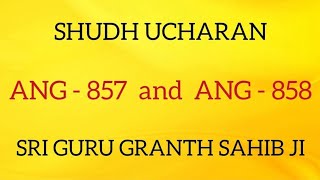 SHUDH UCHARAN ANG 857-858 II GURU GRANTH SAHIB JI II SARBAT DA BHALA II