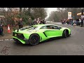 supercars leaving a car show december 2016