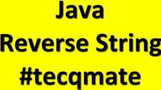 ⚡ Reverse String Recursive🔥 Java Programming #tecqmate