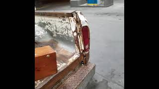 JT cranking on the 1973 Ford Truck at the gas station in santa fe nm