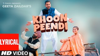 Khoon Peendi Song | Geeta Zaildar Audio Song | Jassi X | New Punjabi Song 2022 | T-Series