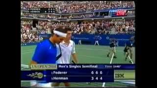 Federer Passing Shots vs Henman - US Open 2004