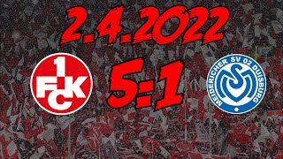 1. FC Kaiserslautern 5:1 MSV Duisburg - 2.4.2022 - Kantersieg der Roten Teufel!