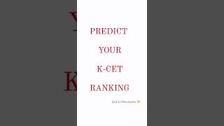 KCET Rank Predictor 🧮
