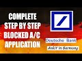 How to fill Deutsche Bank Blocked account form Step by Step | Study in Germany