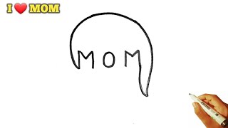How to Draw Mother🧑‍🍼From Word MOM | Easy Mother's Drawing I Mother's day drawing