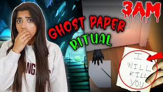 GHOST PAPER Challenge at 3AM|* Please Don't Try This*😱😨