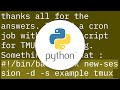 How to run a python script at a certain time in a tmux terminal?