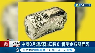 中國禁令成雙面刃? 中國管制令害慘鎵鍺出口 鎵.鍺8月\