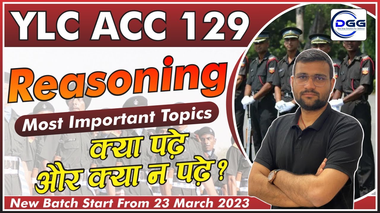 YLC ACC 129 || Reasoning Important Topics || New Batch Starts From 23 ...