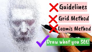 How to Draw a Face - No Guidlines | Drawing from Observation - 5 Powerful Tips