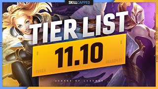 NEW TIER LIST for PATCH 11.10 - League of Legends Season 11