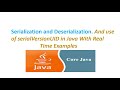 Serialization and De-serialization. And use of serialVersionUID in Java With Real Time Examples