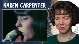 Vocal Coach reacts to Karen Carpenter singing Superstar