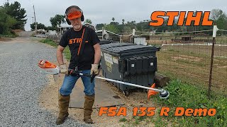 Stihl FSA 135 R Battery Powered Line Trimmer Demo