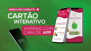 Renda recorrente com cartão interativo animado com cara de app