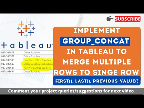 Convert multiple rows values to single row separated by comma in Tableau Group_Concat in Tableau