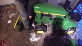 John Deere 112 installing the plow (w/electric lift)