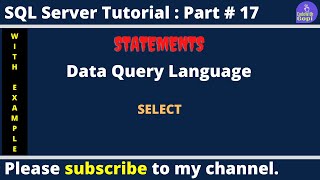 💡 DQL (Data Query Language) in SQL Server | SQL SELECT Statement Explained | SQL Server Tutorial