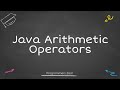 Java Arithmetic operators