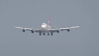 Qantas Boeing 747-438ER VH-OEJ LAX Landing 25L THE FINAL QANTAS 747 RETIRES