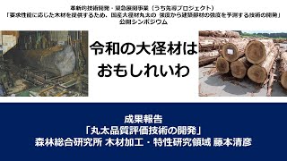 【令和の大径材はおもしれいわ】成果報告1 丸太品質評価技術の開発