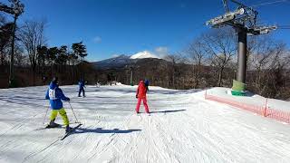 2018.01.25 輕井澤(Karuizawa)滑雪場 從山頂滑下來, 一鏡到底(Family Course) 。親子滑雪場(綠線)