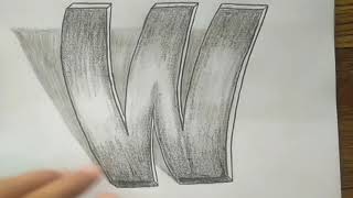 How to draw 3D letter W very easy | Easy Drawing Tutorial || Floating W - 3D Trick Art on Paper