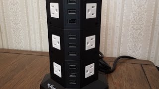 NEXGADGET 12 Outlets 9 USB Ports Power Strip Tower